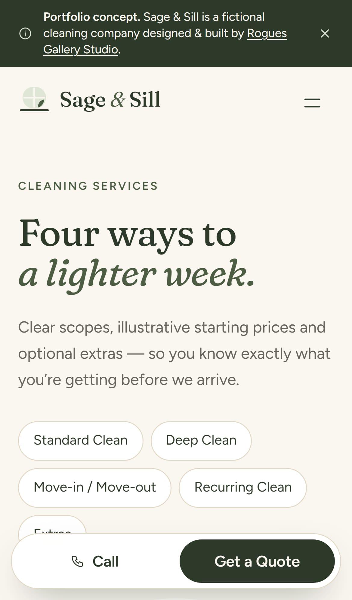 Sage & Sill mobile cleaning packages